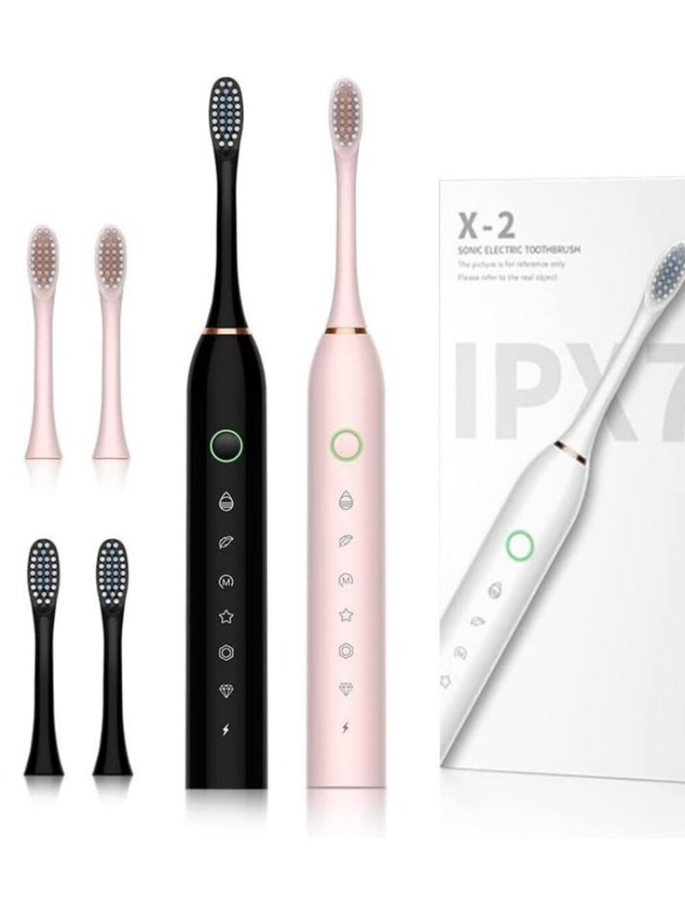SUNPRO 2 Pack Adults Sonic Electric Toothbrush, 6 Modes 42000vpm Deep Cleaning I